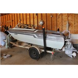 1985 EDSON OPEN BOW BOAT C/W CALKINS TRAILER