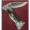 Image 3 : Solid Steel Folding Hunting Knife With Leather Sheath
