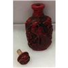 Image 3 : Asian Red Peacock Carved Snuff Bottle