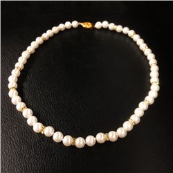 White Akoya Shell Pearl Necklace 49 Pearls In Total