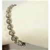 Image 3 : SOLID Sterling Silver HEARTS & Crystal Tennis BRACELET 7" 12.4 gr