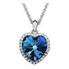 Image 1 : Austrian Crystal with Swarovski Elements - Beautiful blue "Heart of the Ocean" necklace.