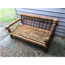 Rattan Solid Deck Settee 27.5"H 56"W 33"D