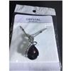 Image 3 : Austrian Crystal with Swarovski Elements - Tear drop shaped gem w/ribbon of clear gems above-Purple