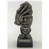 Image 1 : Surreal Floating Mask Face Palm Shame on Me Cold Cast Metallic Resin Sculpture 13" x 6"