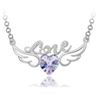 Image 1 : Austrian Crystal with Swarovski Elements - Angel wings & Love/Heart-Violet