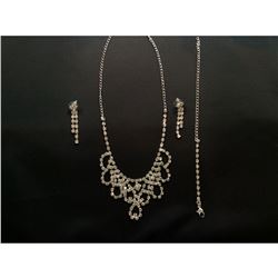 Czech Crystal Rhinestone Bridal Necklace Set