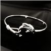 Image 1 : Ladies 925 Sterling Silver Dolphin Bangle