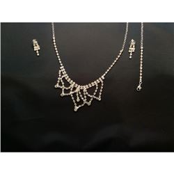 Czech Crystal Rhinestone Bridal Necklace Set
