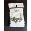 Image 3 : Austrian Crystal with Swarovski Elements - Angel wings & Love/Heart-Green
