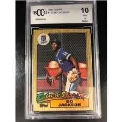 1987 Topps Bo Jackson Future Stars RC Graded BCCG 10 Gem Or Better