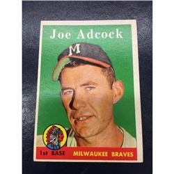 1958 Topps Set JOE ADCOCK #325 MILWAUKEE BRAVES Baseball Card