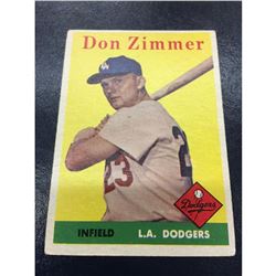 1958 Topps Set DON ZIMMER #77 LOS ANGELES DODGERS Baseball Card