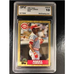 1987 Topps #648 Barry Larkin Cincinnati Reds Graded 10 Gem Mint Rookie Card