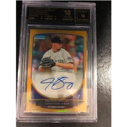 PERFECT GRADE 2013 BOWMAN GOLD FOIL Limited 37/50 Refractor JONATHAN GRAY ROOKIE GRADED 10 Auto