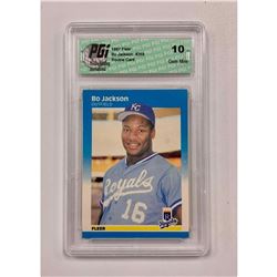 PGI Graded 1987 Fleer Bo Jackson #369 Rookie Card - 10 Gem Mint