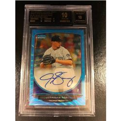 PERFECT GRADE 2013 BOWMAN CHROME BLUE FOIL Limited 30/50 EDITION Refractor JONATHAN GRAY ROOKIE RC G