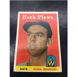 1958 Topps Set Herb Plews #109 Washington Senators Baseball Card