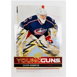 2012-13 Upper Deck Exclusives #216 Shawn Hunwick Young Guns Rookie Card
