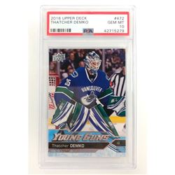 PSA Graded 2016 Upper Deck Thatcher Demko Young Guns Rookie Card Graded 10 GEM MINT