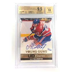 Limited 2/10 Autographed Beckett Graded 2015-16 UD Canvas Alex Galchenyuk Young Guns Canvas With COA