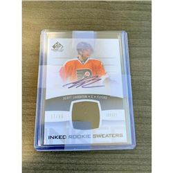 2013-14 Upper Deck Auto Inked Rookie Sweaters Worn Patch 17/99 Scott Laughton