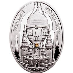 2012 Poland Mint  Moscow Kremlin  Imperial Faberge Egg - Proof Silver Coin w/ Swarovski Crystals