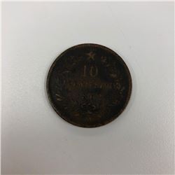 1862 Vittorio Emanuele II Italian 10 Centesimi