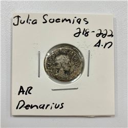 Julia Soemias 218-222 A.D - Silver Denarius