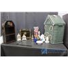 Image 1 : Wicker Doll House, Hamper, Avon, Lighter, Decorative Box and Shelf