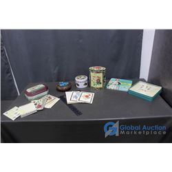 (5) Tins, Stickers and Cards