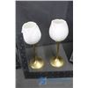 Image 6 : (2) Brass Candle Holders, (2) Partylite Lanterns