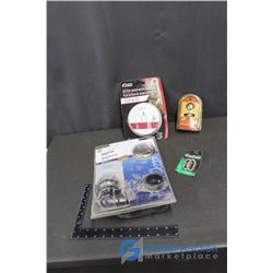 Smoke Alarm, Tub Drain, Ball Hitch, and Related in Packaging