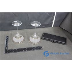 A Pair of Martini Glasses and Coaster Set