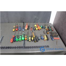Various Screw Drivers and Bit Sets (missing pieces)