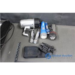 Flash Lights and Binoculars in Case