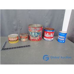 (5) Coffee Tins