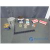 Image 1 : Glass Inkwell, (3) Match Boxes, Peanut Tin, and Related