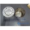 Image 8 : Glass Inkwell, (3) Match Boxes, Peanut Tin, and Related