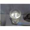 Image 3 : Glass Whiskey Bottle, Plastic Barbers Comb Storage and Light Fixture