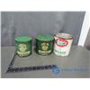 Image 1 : (2) Radio Oil Refineries Grease Tins with Some Contents and Roco Grease Tin