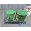 Image 4 : (2) Radio Oil Refineries Grease Tins with Some Contents and Roco Grease Tin