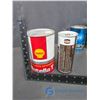 Image 4 : (3) Tins with Contents and (2) Oil Tins