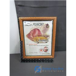 Framed Texaco Paper Ad