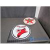 Image 1 : (2) Round Repro Texaco Tin Signs