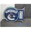 Image 10 : Vancouver Canucks Flanged Tin Sign and (2) Foam Gloves