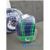 Image 6 : Vancouver Canucks Flanged Tin Sign and (2) Foam Gloves