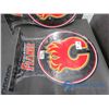 Image 2 : (2) Calgary Flames Flanged Tin SIgns