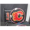 Image 3 : (2) Calgary Flames Flanged Tin SIgns