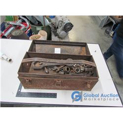 **1800's Metal Steam Engine Tool Box with Contents